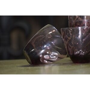 Amethyst Glass, Bar Glasses, Glass Tumblers, Set of Five